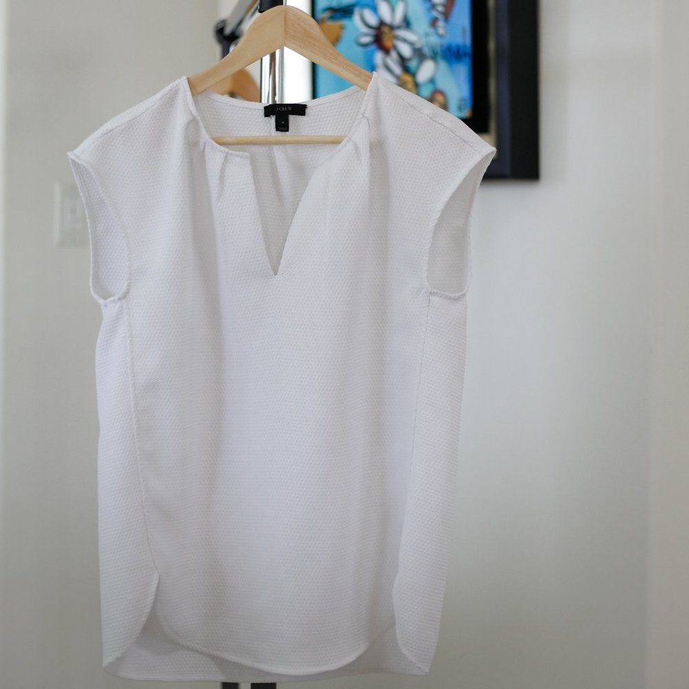 J.Crew White Textured Shirt in Size S